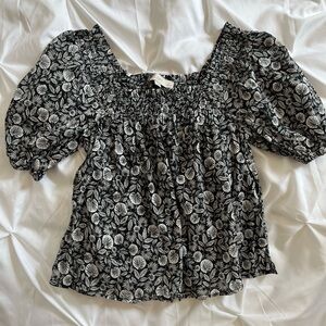 LOFT babydoll leaf blouse